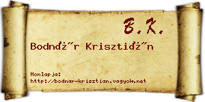 Bodnár Krisztián névjegykártya