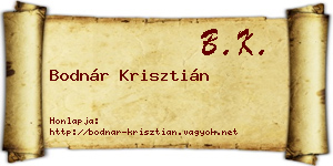 Bodnár Krisztián névjegykártya